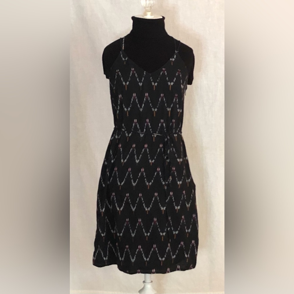 Loft Black & Patterned Dress Sz 4